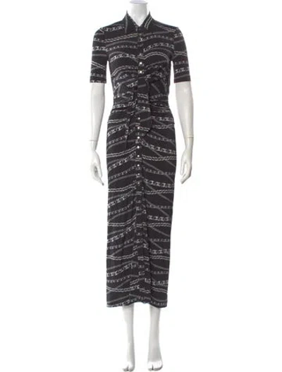 Pre-owned Rabanne Striped Long Dress In Black