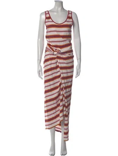 Pre-owned Rabanne Striped Long Dress In Multi