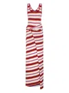 Rabanne Embellished Striped Stretch-jersey Midi Dress