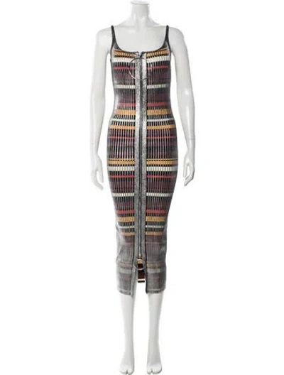 Pre-owned Rabanne Striped Midi Length Dress In Multi