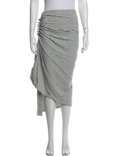 Pre-owned Rabanne Striped Midi Length Skirt In Black