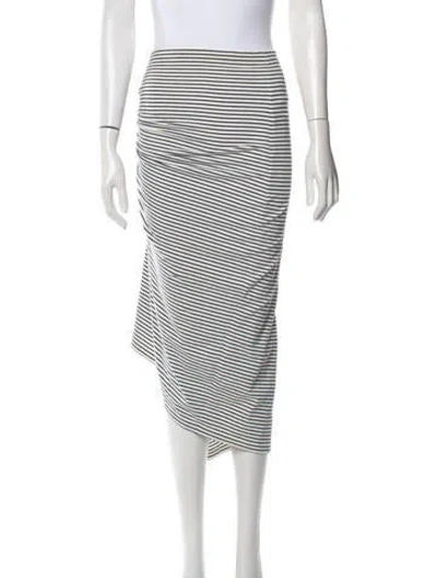 Pre-owned Rabanne Striped Midi Length Skirt In Blue