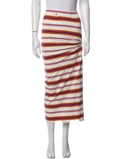 Pre-owned Rabanne Striped Midi Length Skirt In Multicolor