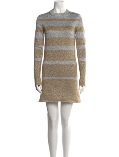 Pre-owned Rabanne Striped Mini Dress In Neutral
