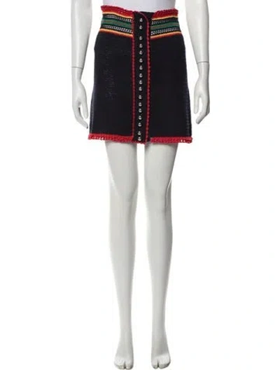 Pre-owned Rabanne Striped Mini Skirt In Blue