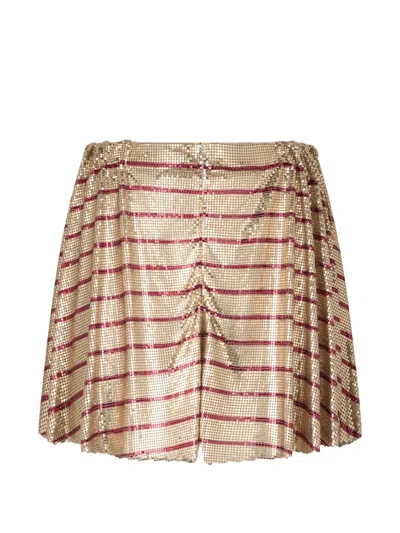 Rabanne Striped Shorts In Gold