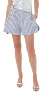 Rabanne Shorts Aus Popeline In Stripes White/blue/black