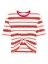 Rabanne Embellished Striped Cotton-blend Jersey T-shirt In Multi