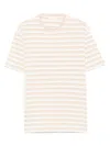 Rabanne Stripe Cotton T-shirt In Neutrals