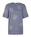 Rabanne Printed Cotton Jersey T-shirt In White/blue
