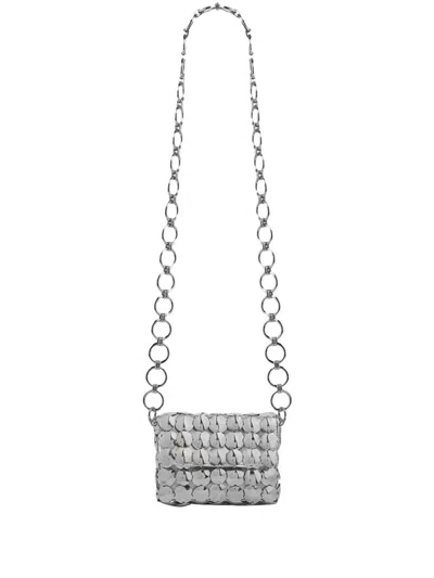 Rabanne Structured Minimalist Pochette In Silver