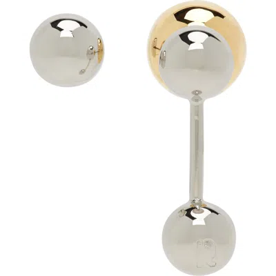 Rabanne Stud Earrings In M042 Silver / Gold