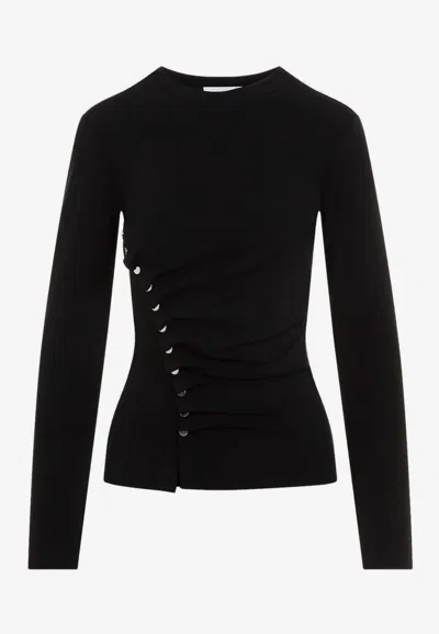 Rabanne Stud Embellished Gathered Top