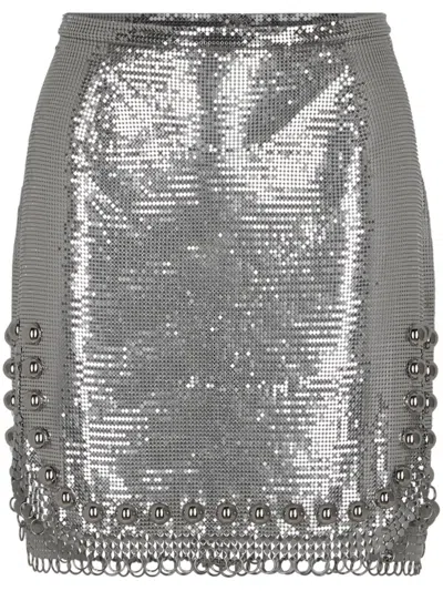 RABANNE STUD-EMBELLISHED MINI SKIRT