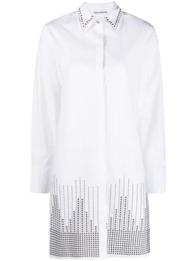 Rabanne Stud-embellished Shirtdress In Weiss