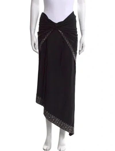 Pre-owned Rabanne Studded Accents Long Skirt W/ Tags In Black