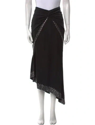 Pre-owned Rabanne Studded Accents Long Skirt W/ Tags In Black