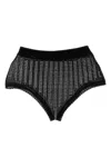 Rabanne Bead-embellished High Waist Briefs In Black