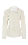 Rabanne Studded Crepe Top In Neutral