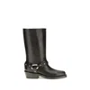 Rabanne Studded Harness Leather Boot In Black