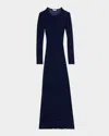 Rabanne Studded Long-sleeve Wool Maxi Dress