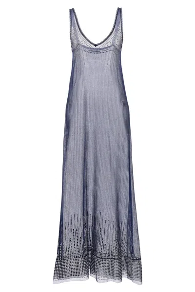 Rabanne Studded Mesh Dress In Black