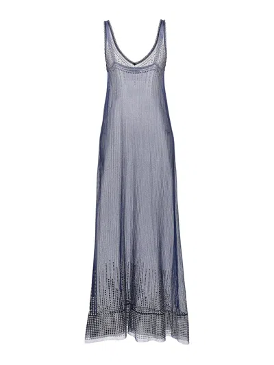 RABANNE VESTIDO MIDI - AZUL