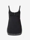 Rabanne Embellished Double Satin Top In Black