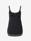 Rabanne Embellished Double Satin Top In Black