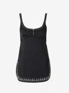 Rabanne Embellished Double Satin Top In Black
