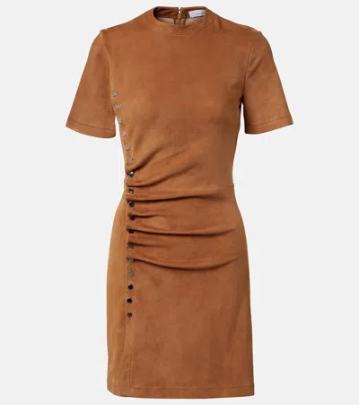 Rabanne Suede Minidress In Brown