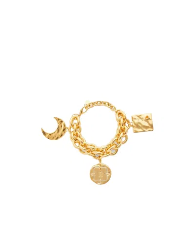 Rabanne Summer Medas Chain Charm Bracelet In Yellow