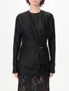 Rabanne Gathered Crewneck Top In Schwarz