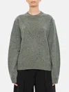 Rabanne Round Neck Wool And Cashmere Pullover In Grün