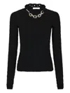 Rabanne Chain-collar Wool-cashmere Sweater In Black