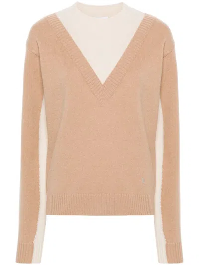 Rabanne Two-tone Sweater In Beige