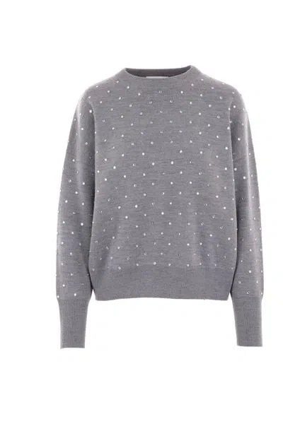 Rabanne Grey Pullover With Crystals