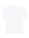 Rabanne White Cotton T-shirt With Silver Logo Plaque In White