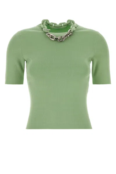 Rabanne Green Stretch Silk Blend T-shirt