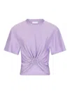 Rabanne Cropped T-shirt With Piercing Detail In Púrpura