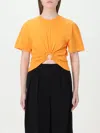 Rabanne Ring-detail Cropped T-shirt In Lilac