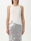 Rabanne Signature Piercing Ribbed Tank Top In White