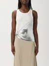 Rabanne Embellished Metallic Ribbed Stretch-cotton Jersey Tank