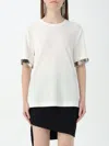 Rabanne Disc Trim Crewneck T-shirt In White