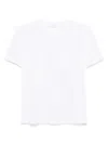 Rabanne White Cotton T-shirt With Silver Logo Plaque In White