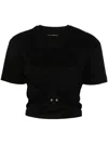 Rabanne Piercing Cropped T-shirt In Black Cotton In Black