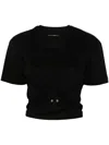 Rabanne Piercing Cropped T-shirt In Black Cotton In Black