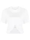 Rabanne Crew-neck Cotton T-shirt With Metal Ring Detailing In White