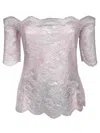 Rabanne Off-the-shoulder Lace Top With Floral Patterns