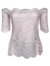 Rabanne Off-the-shoulder Lace Top With Floral Patterns